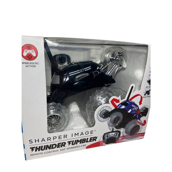 Sharper Image Thunder Tumbler Remote Control 360 Spinning Car, Black - Picture 1 of 5